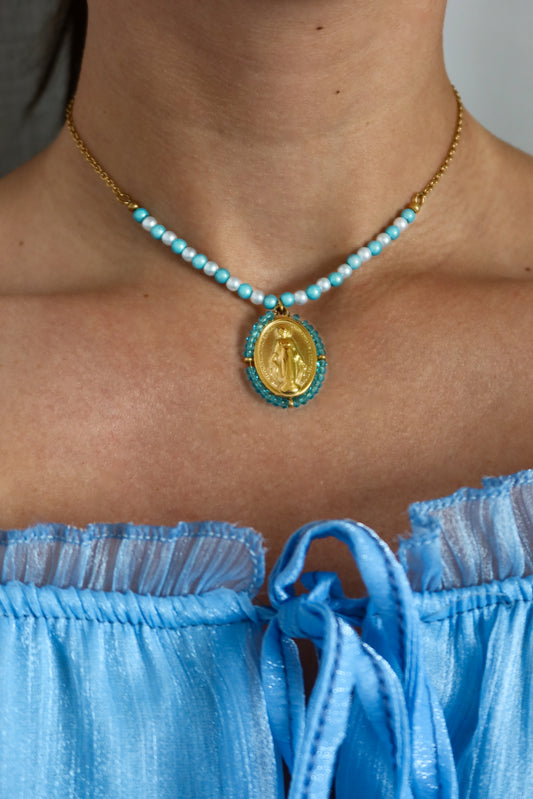 Collier Ave Maria - Turquoise